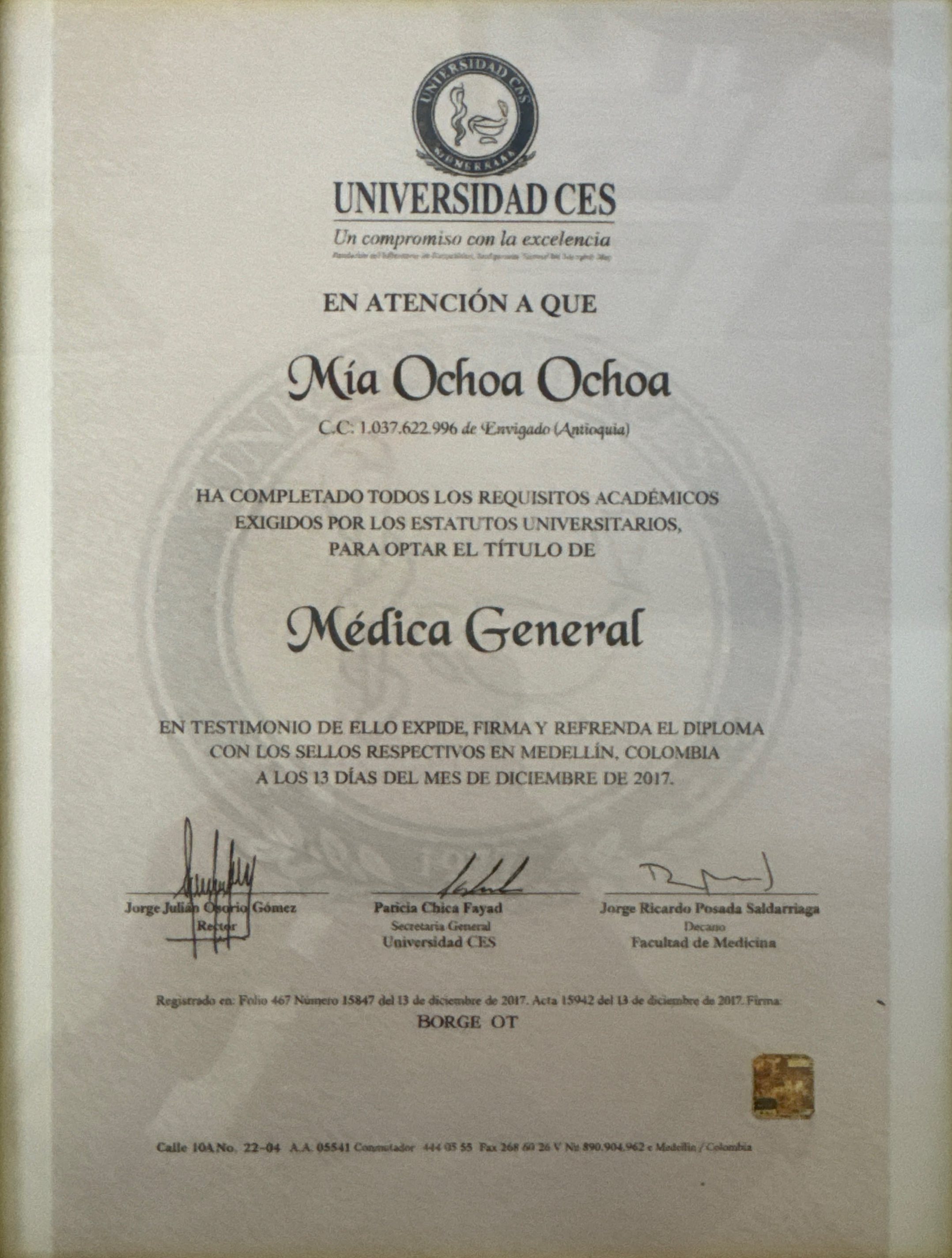 Medical Doctor / Médica General